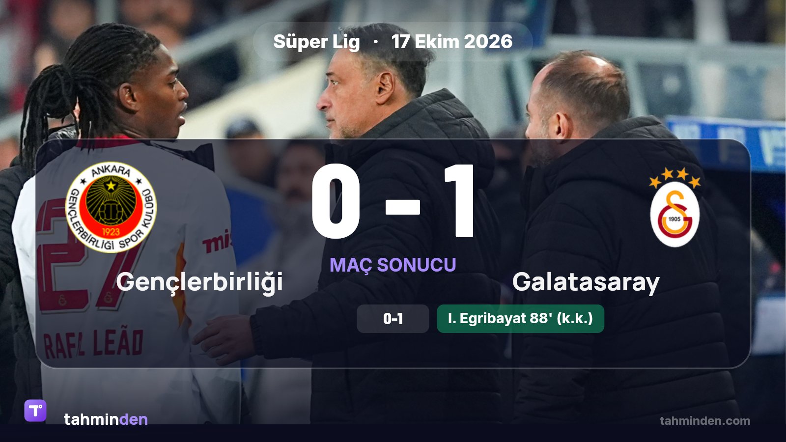 Galatasaray, Gençlerbirliği maçında sakatlanan Rafael Leao'da kasık adalesinde zorlanma tespit edildiğini duyurdu