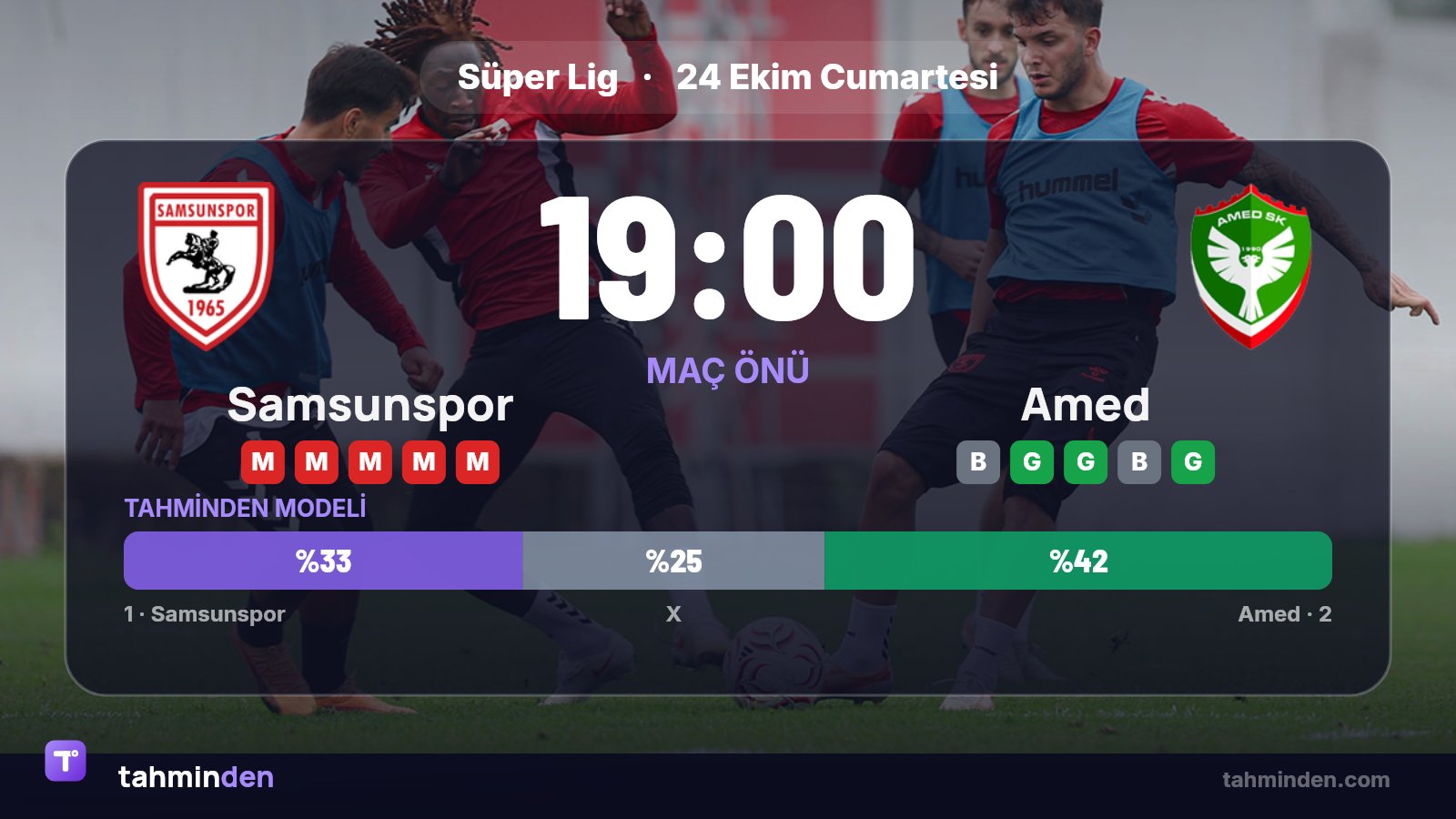 🚨 Samsunspor yarın 19.00'da Amed Sportif Faaliyetler'i konuk edecek