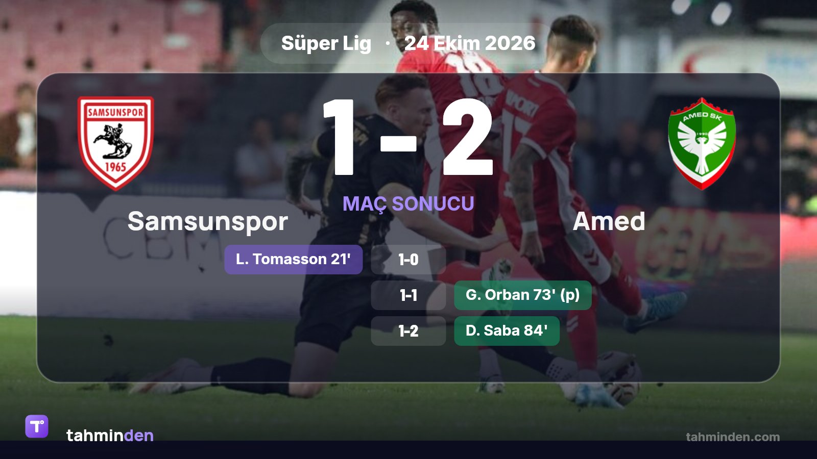 🚀 Süper Lig'in 9. haftasında Amed, deplasmanda Samsunspor'u 2-1 yendi